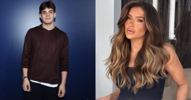 Filho adolescente de Faustão comparece a evento com ex-dançarina do pai