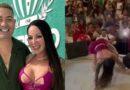 Atriz pornô polemiza ao ser coroada rainha de escola de samba no Rio e dançar sem calcinha: “Não era minha intenção”