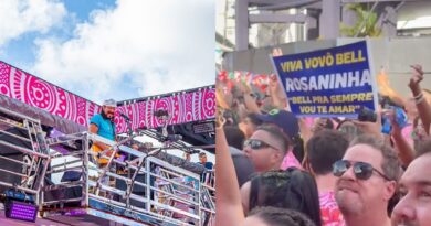 VÍDEO: Foliões celebram gravidez de Pati Guerra no Bloco da Quinta: “Viva vovô Bell”