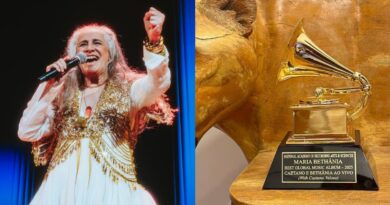 Maria Bethânia exibe estatueta inédita do Grammy Awards e agradece ao público