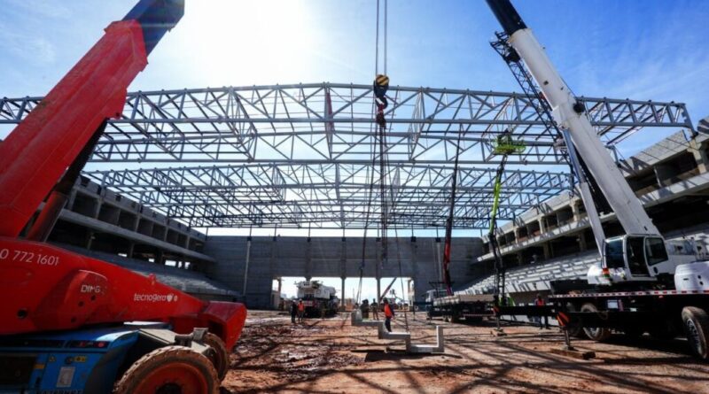 Arena Multiuso Antônio Balbino alcança 63% das obras e deve ser entregue em outubro