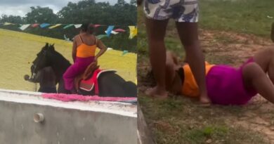 VÍDEO: Mãe de Davi Brito cai de cavalo durante passeio na fazenda do ex-BBB