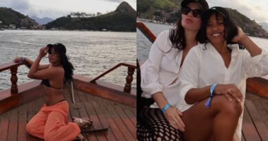 Rebeca Andrade e suposta affair surgem de aliança em passeio de barco